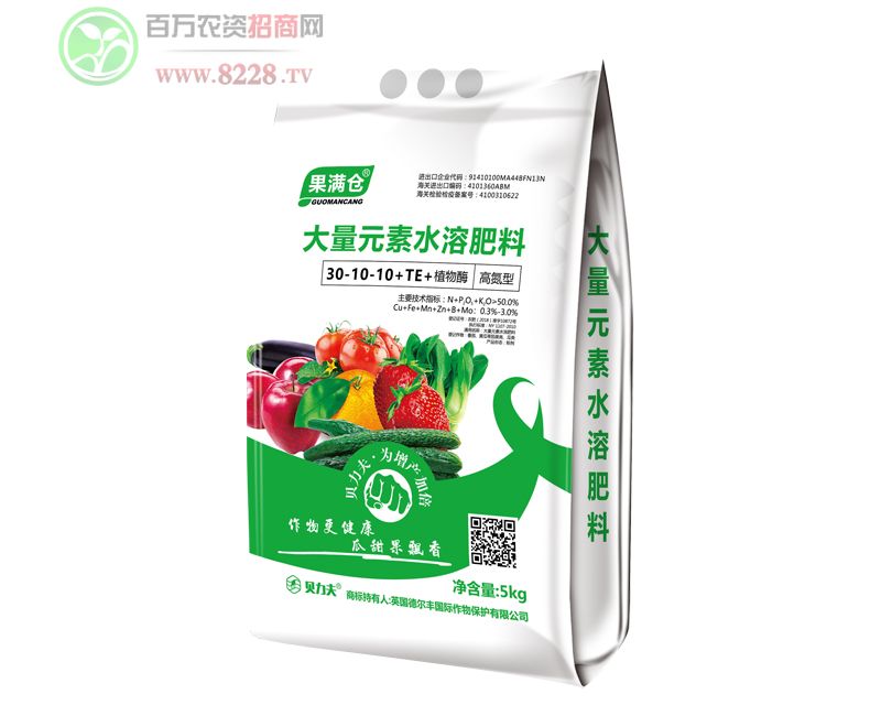 大量元素水溶肥30-10-10+TE+植物酶（